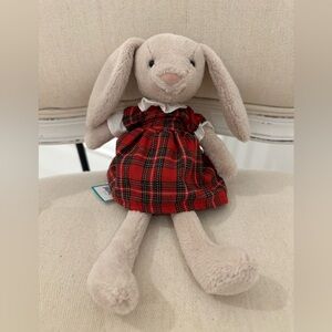 Jellycat Retired NWT Lottie Bunny Tartan Christmas Bunny Authentic